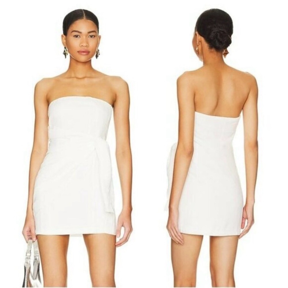 Revolve Superdown Andria Strapless Mini Dress Whi… - image 1